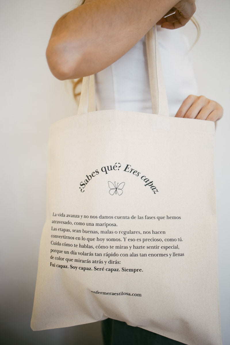 Tote bag · ¿Sabes qué? Eres capaz.