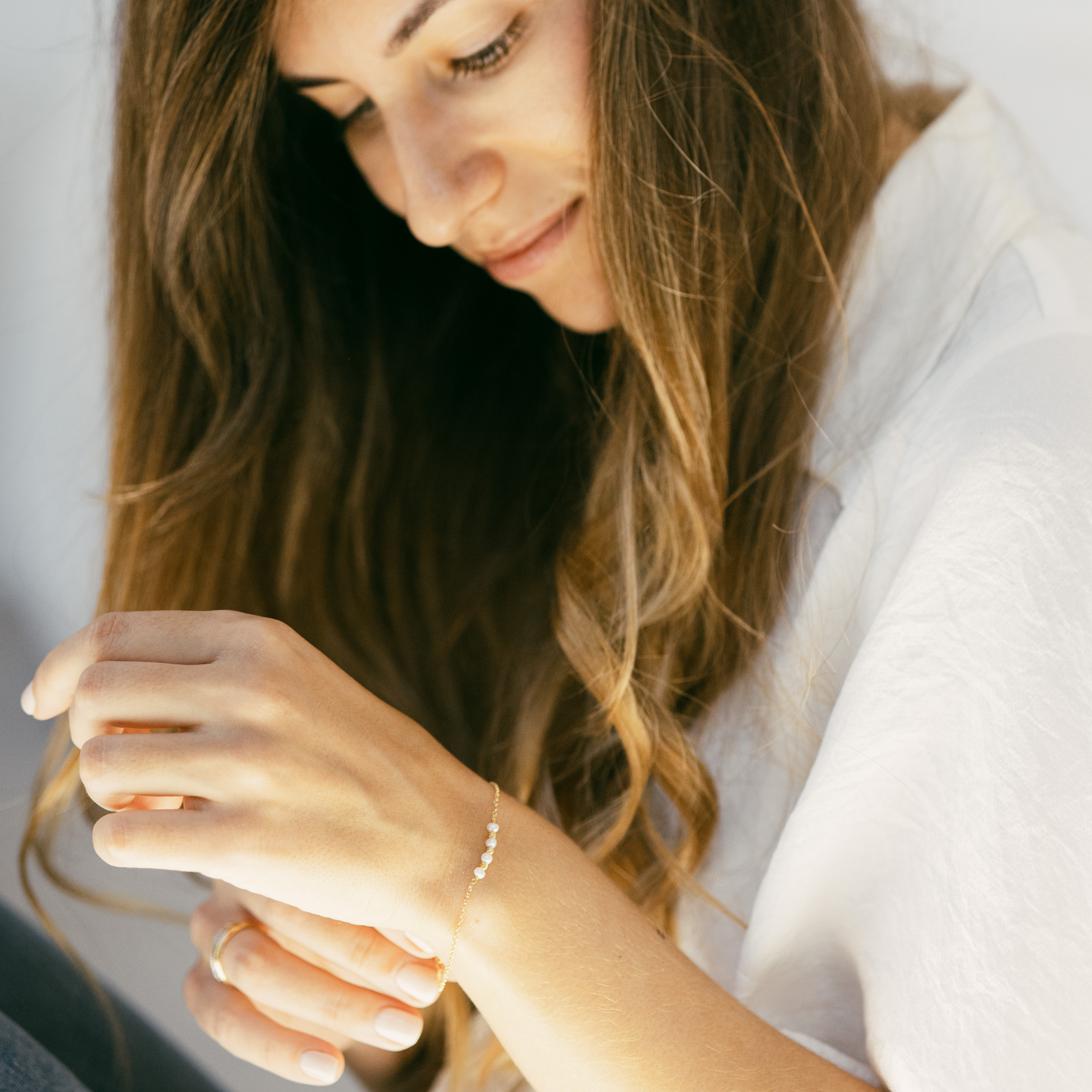 Joya Luz, pulsera Plata reciclada bañada en oro de 18 kt 