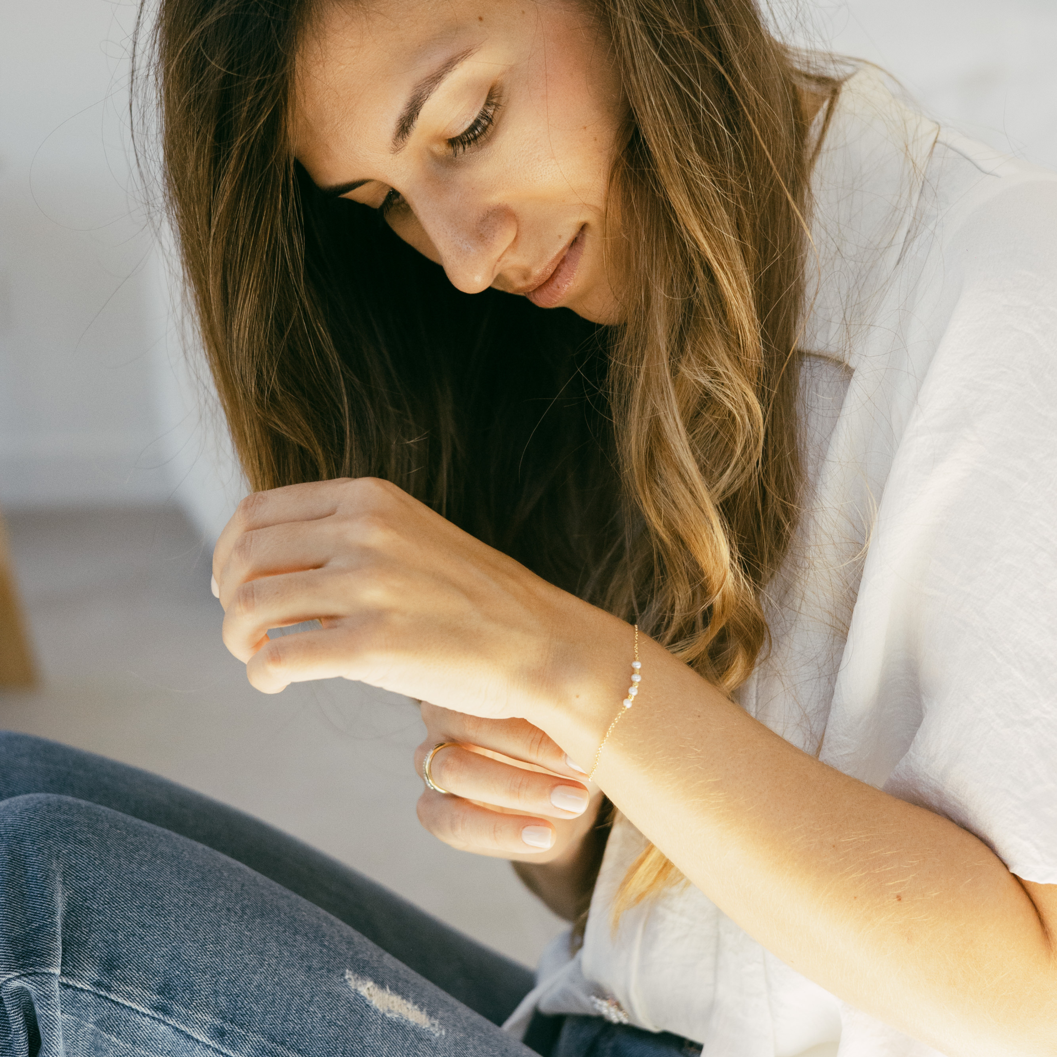 Joya Luz, pulsera Plata reciclada bañada en oro de 18 kt 