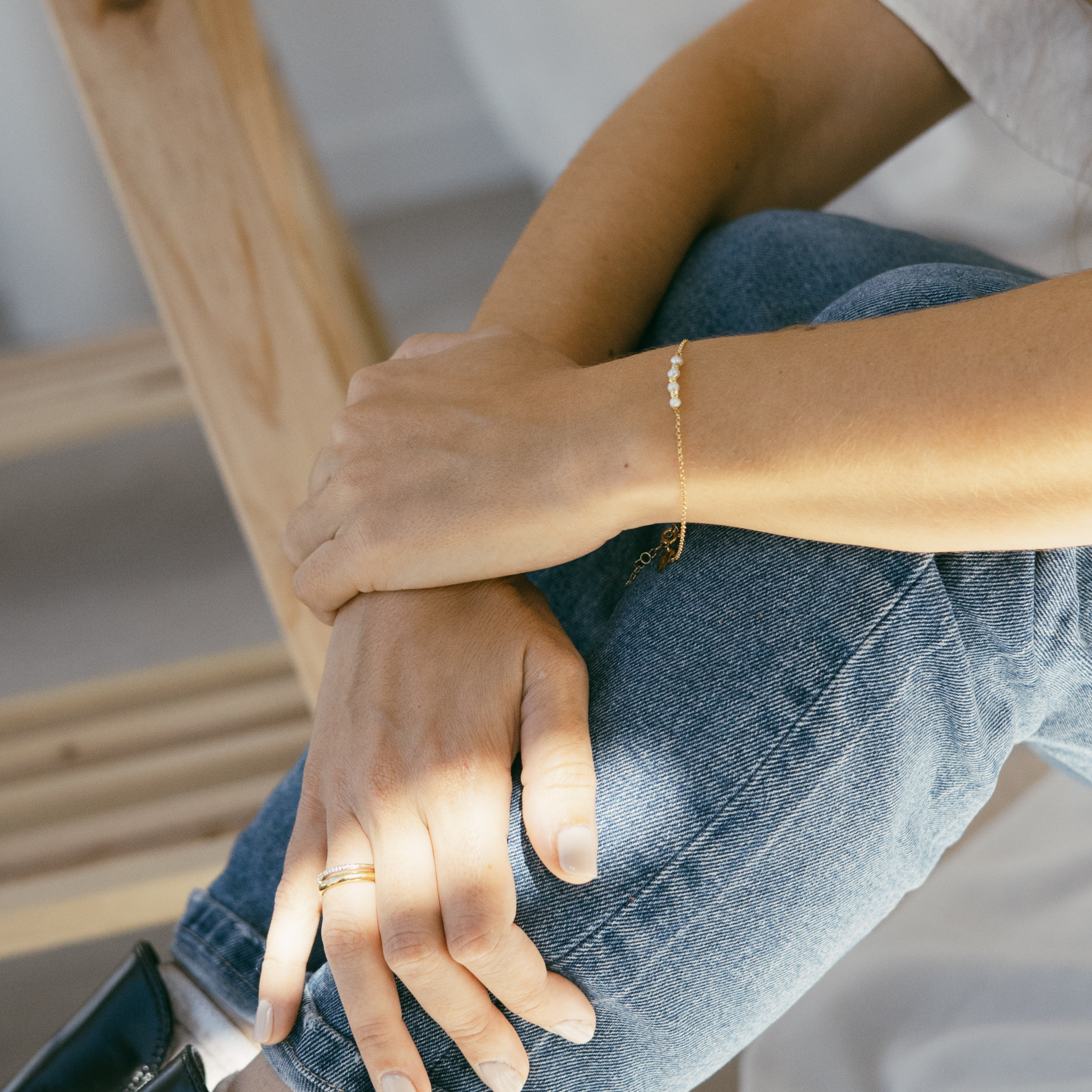 Joya Luz, pulsera Plata reciclada bañada en oro de 18 kt 