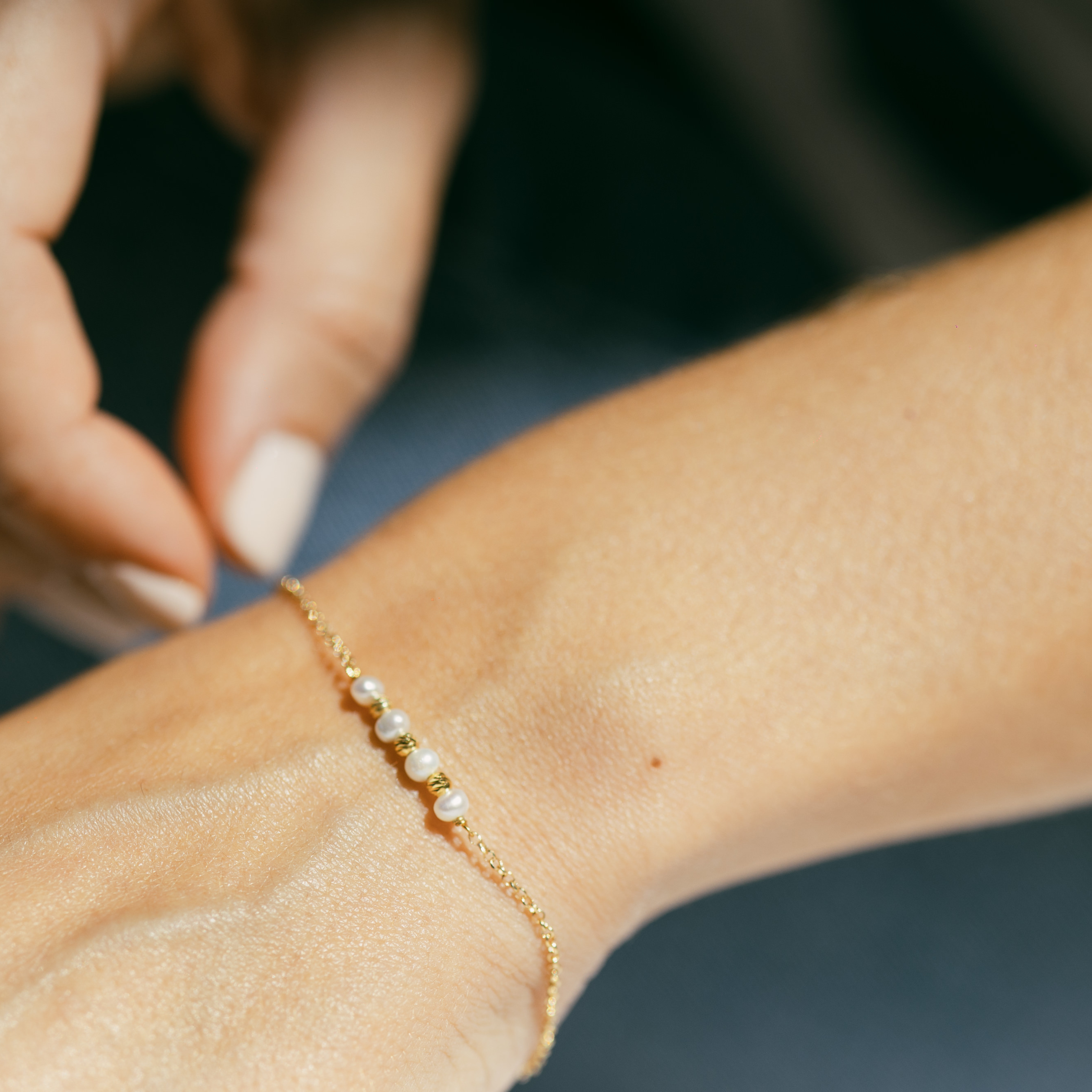 Joya Luz, pulsera Plata reciclada bañada en oro de 18 kt 